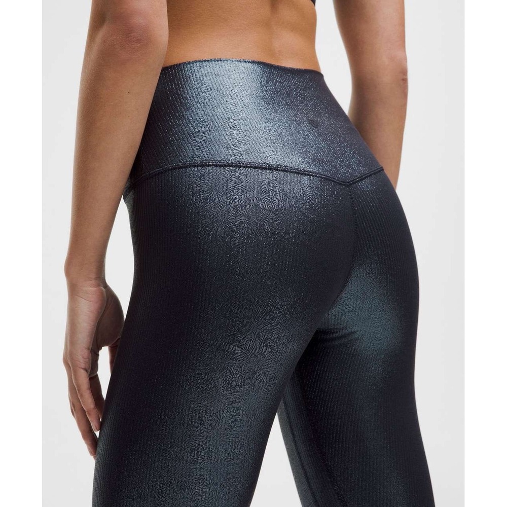Lululemon Align High-Rise 25' Foil Shine Black Leggings Sz 12 Yoga Cybercore - Picture 3 of 12